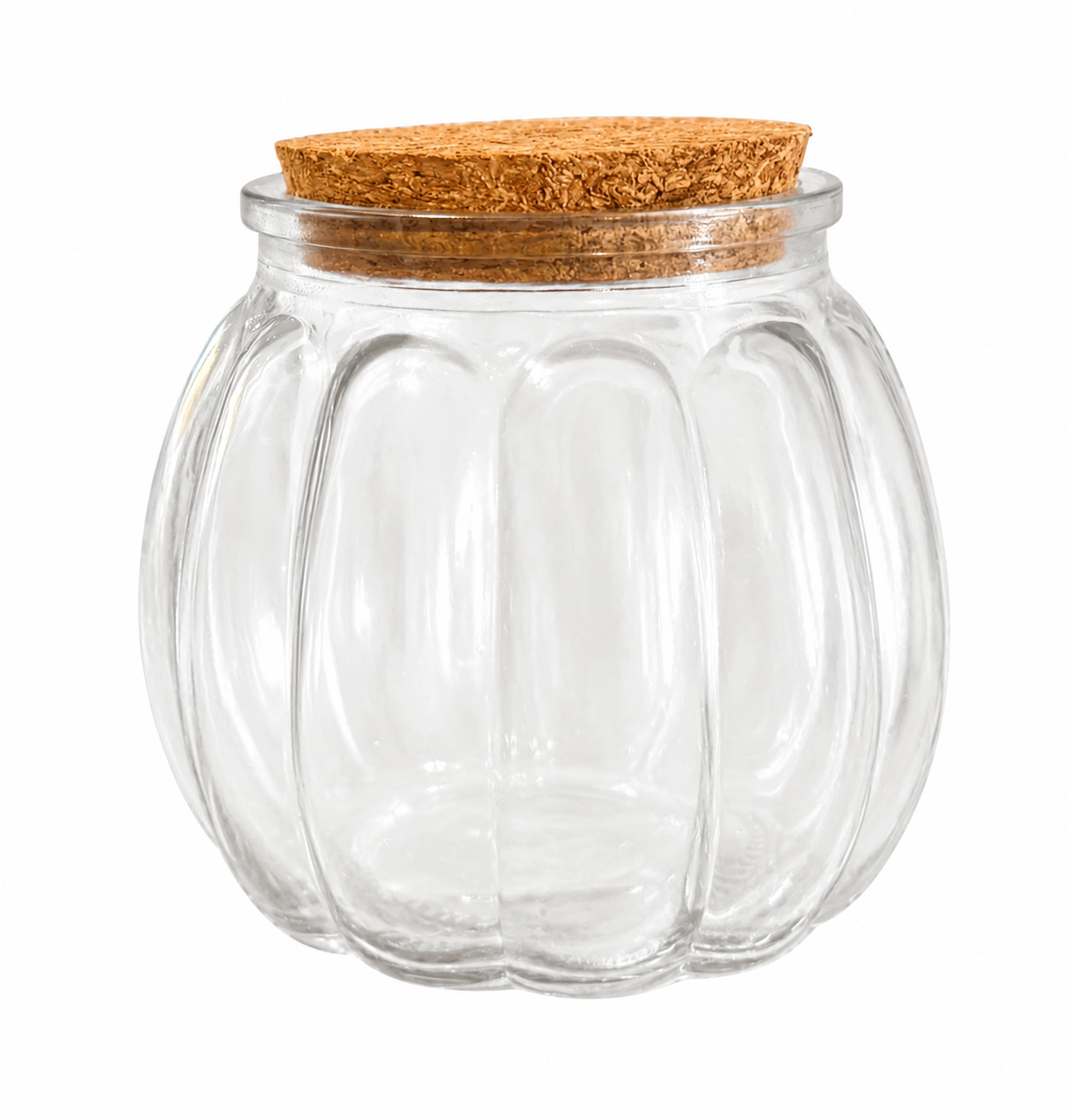 Pumpkin Glass Candle Jar with Cork Lid