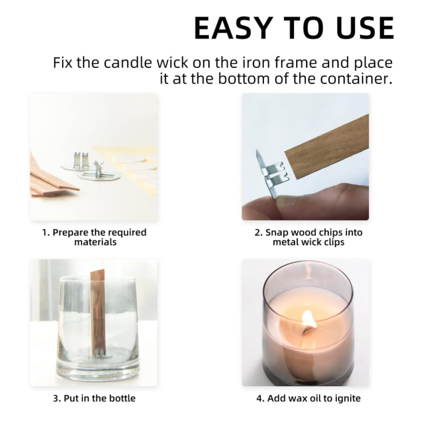 Metal Base Suitable for Wood Wicked Candles (25 PCS)