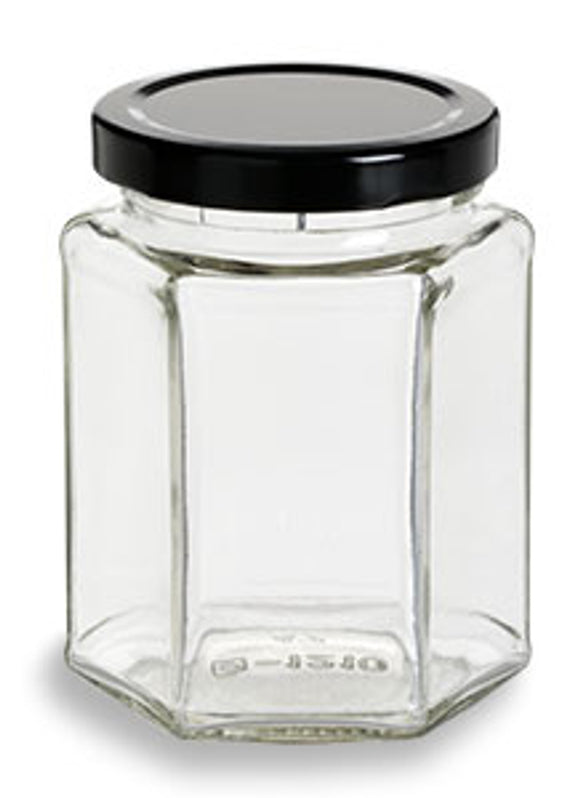 Hexagon Glass Jar 8 oz