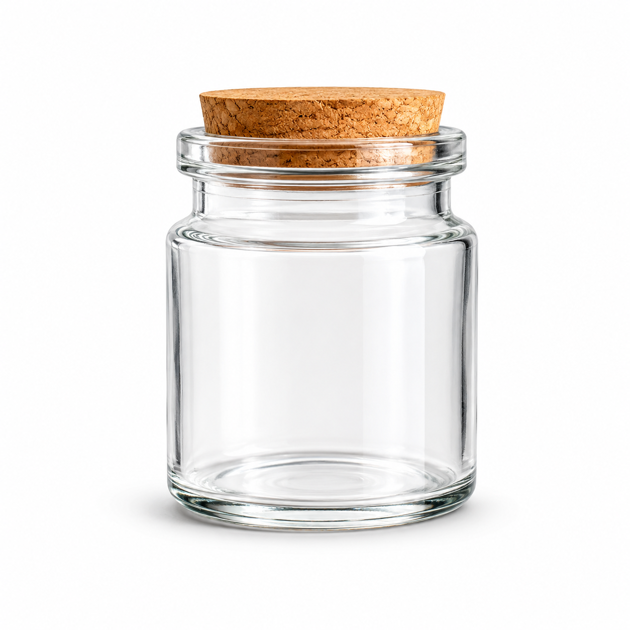 Round Glass Bottles with Cork Stoppers