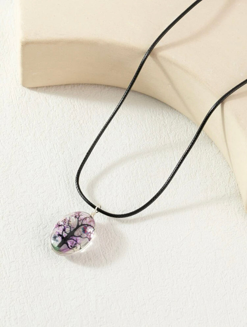 Collar con colgante de cristal