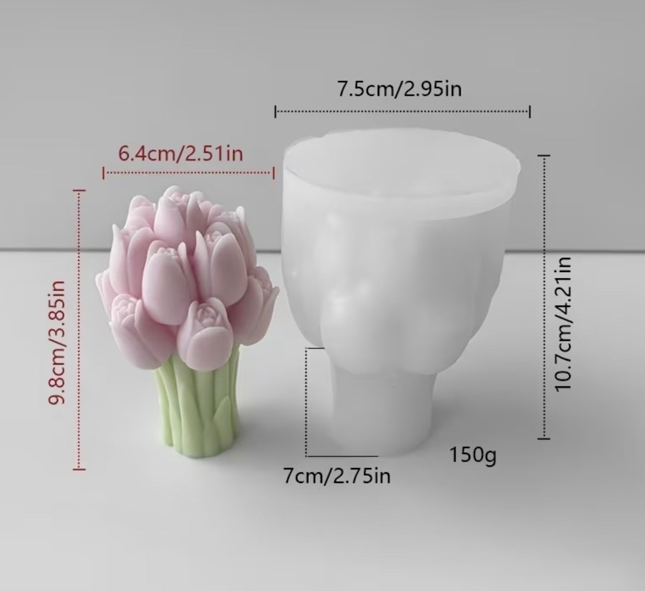 Molde de silicona de ramo de tulipanes