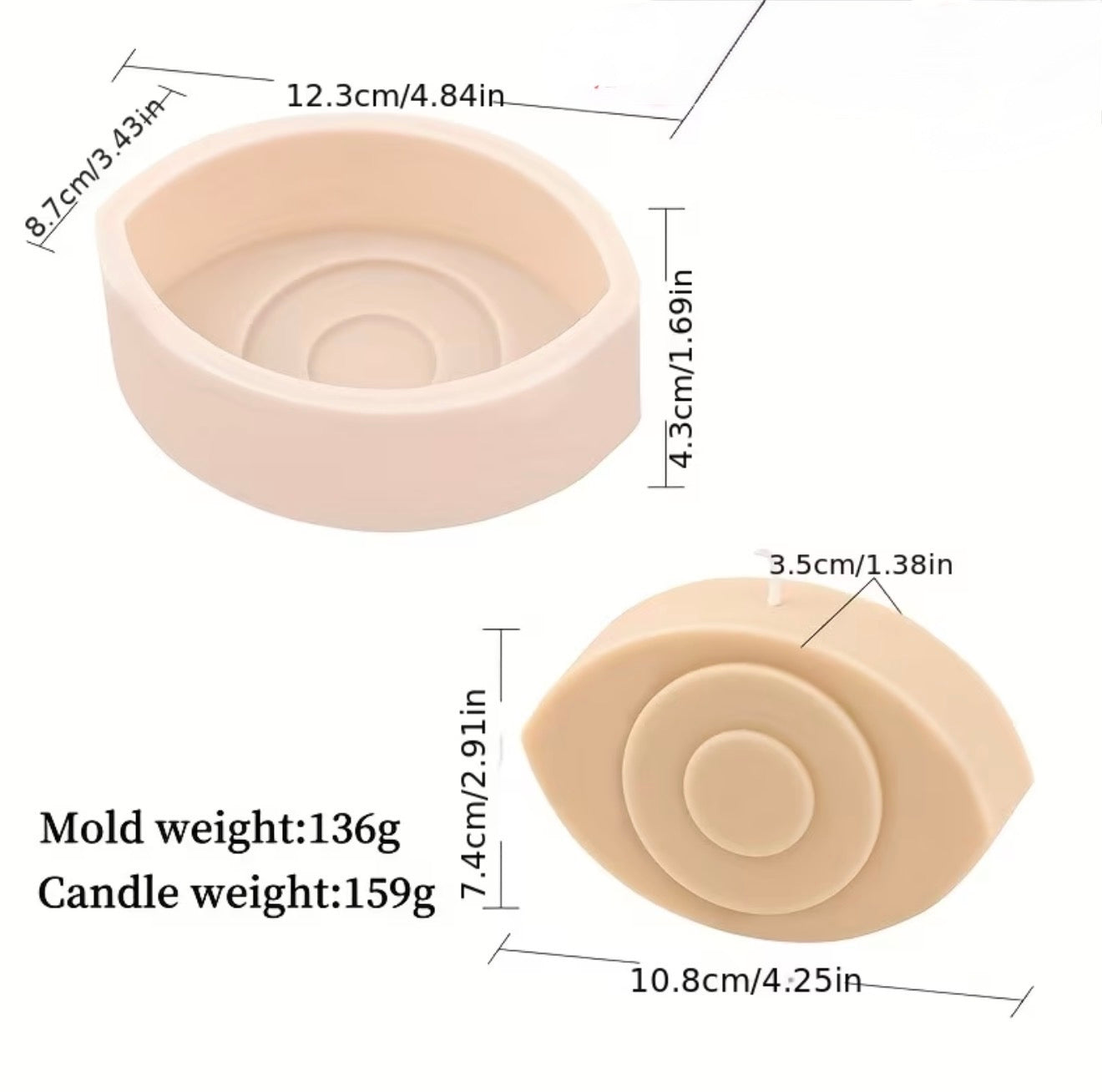 💥DISPONIBLE PRONTO💥 Molde de silicón de ojo 3D