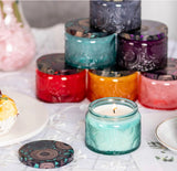 4 oz Embossed Glass Candle Container with Tin Lid (1 PC)