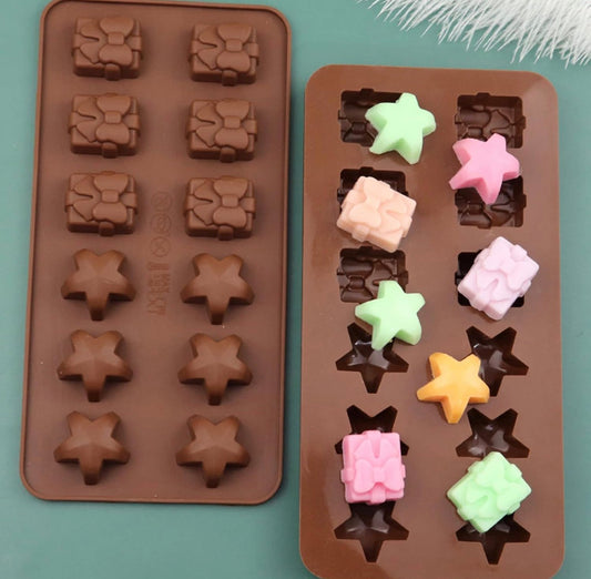 Christmas Gifts & Stars Silicone mold