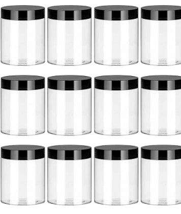 Tarros plasticos clear de 8 oz (12 PCS)
