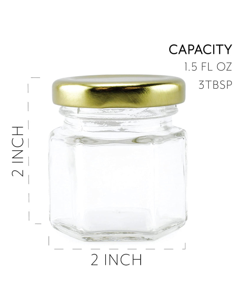 Envases de Cristal Hexagonal 1.5 oz
