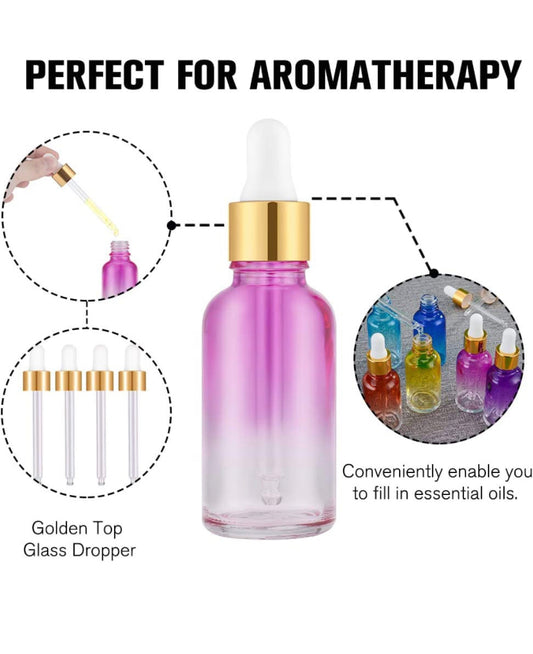 Botellas en cristal  de 1 oz tapa con gotero (Multi-Color)