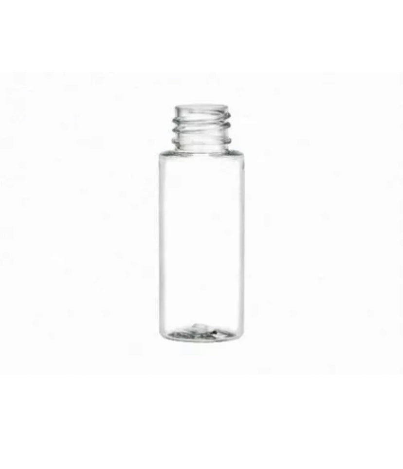 1 oz Clear Plastic Cylinder Bottles w/Ribbed Flip Flop Caps (10 PCS)