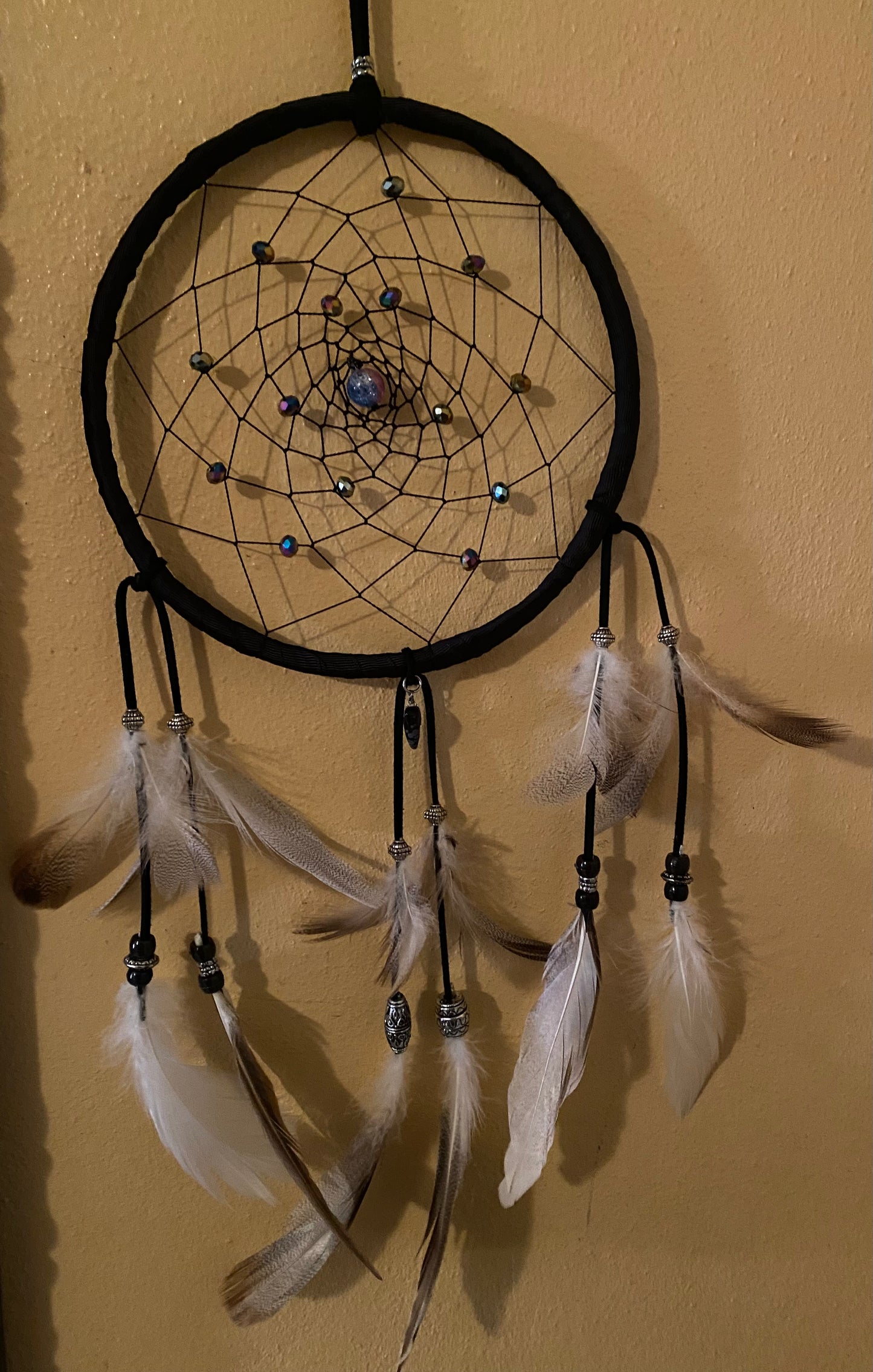 Dreamcatcher Large/ Black w/Crystals