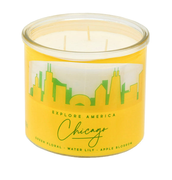 Explore America Chicago 14 Ounce 3 Wick Candle