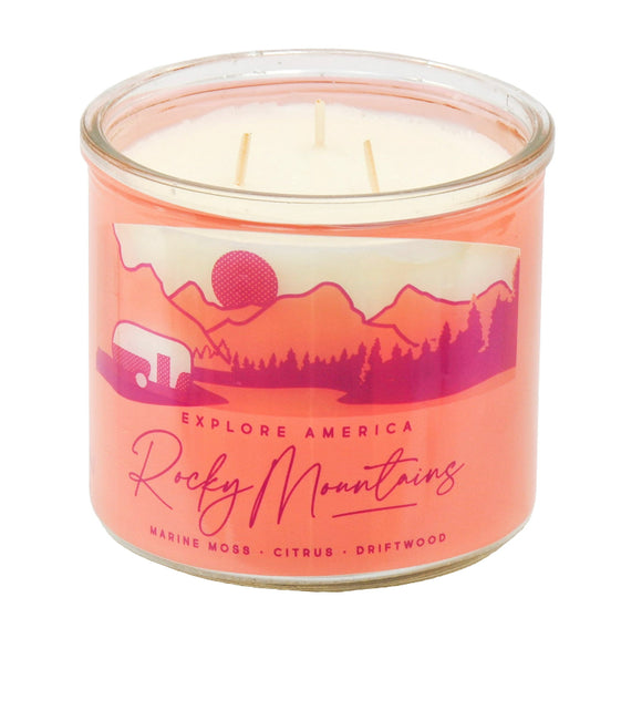 Explore America Rocky Mountains 14 Ounce 3 Wick Candle