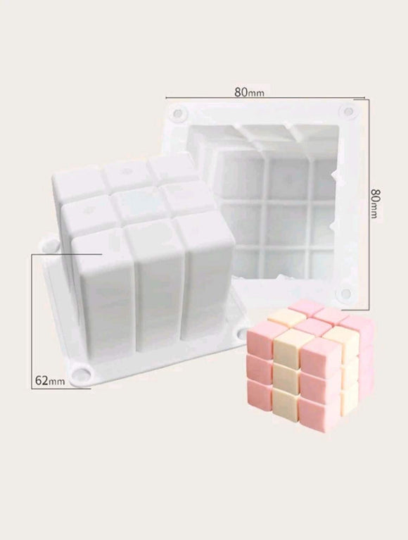 Molde de silicon con forma de cubo