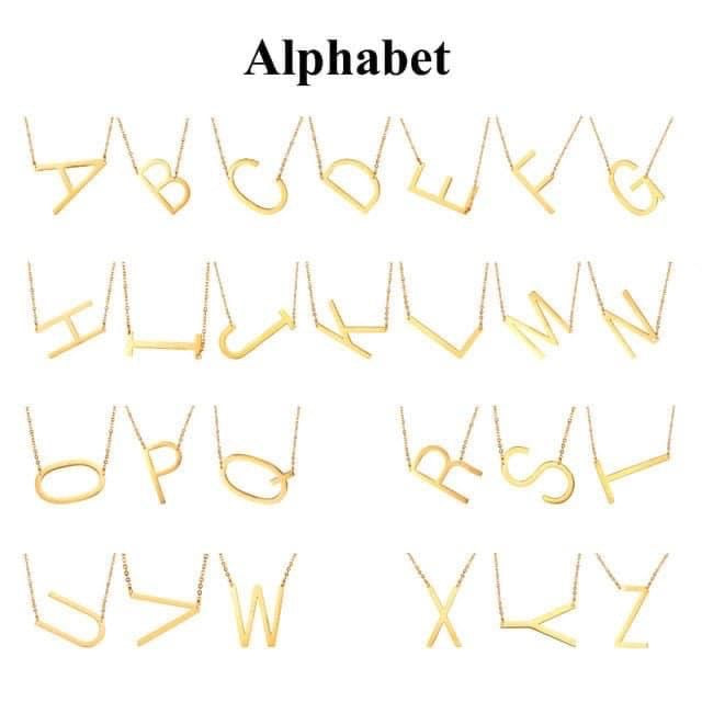 Letters Pendant Necklaces Stainless Steel