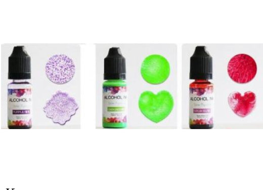 Alcohol Paint (Neon Green, Red, Lilac) Para Resina