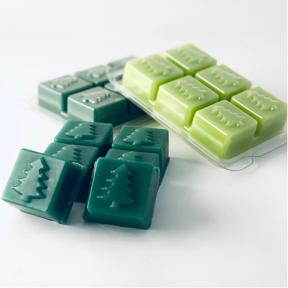 Xmas Tree Clamshell for WaxMelts (Square Cubes) 10PCS