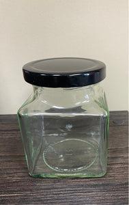 8oz Glass Square Jar With Lids 63mm