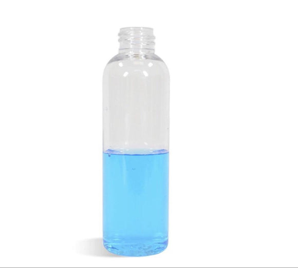 1 oz Clear Round Bullet Plastic Bottle w/ Smooth Disc Top Cap (10PCS)