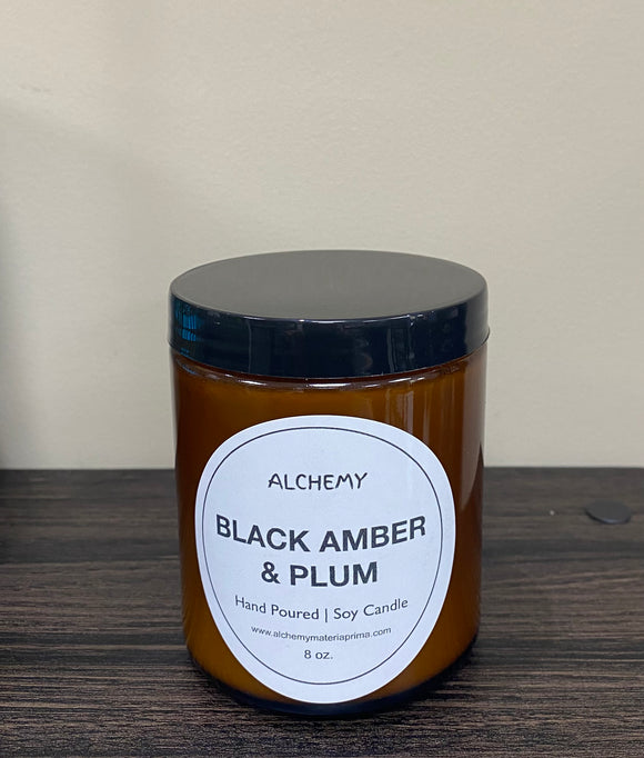 Amber Edition Black Amber + Plum Soy Candle 8.0 oz