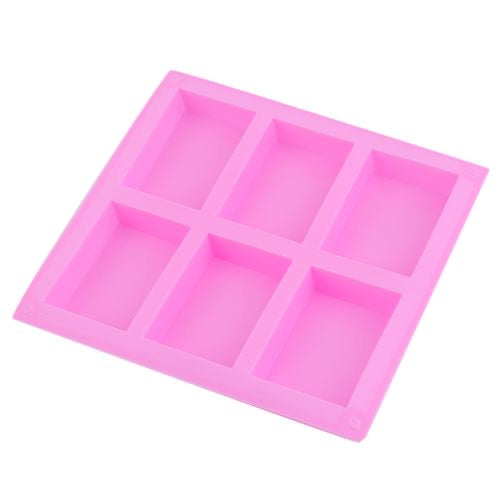 6 cavity rectangular shape silicone soap mold