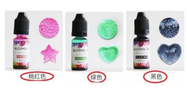 Alcohol Paint (Green, Black, Pink) Para Resina