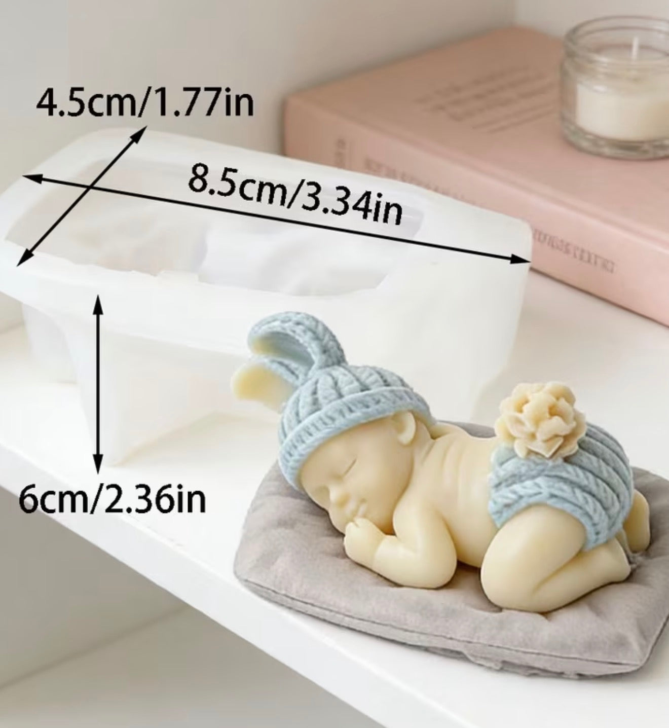 Molde silicona bebe durmiendo