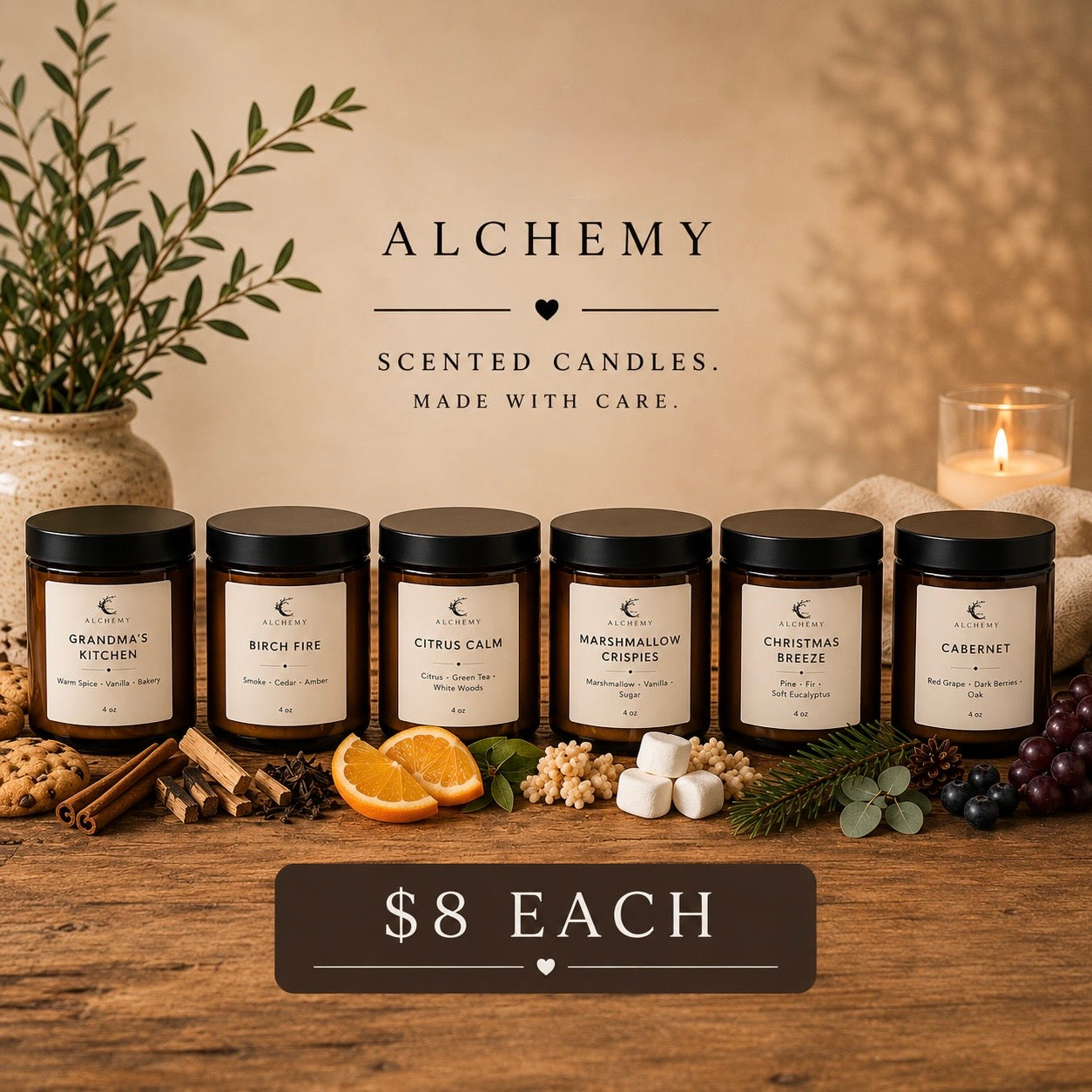 Velas Aromaticas 4 oz