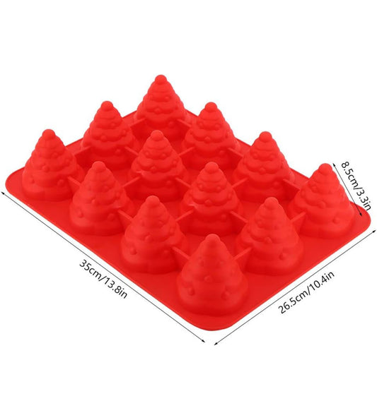 3D Christmas Tree Silicone Mold 12-Cavity