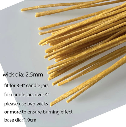 Mechas de Cáñamo Orgánico con Cera de Abejas – 8” | 10 pcs