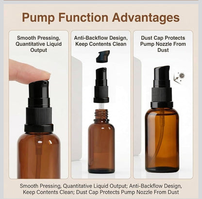 Amber Glass Pump Bottle 50 ml (1PC)