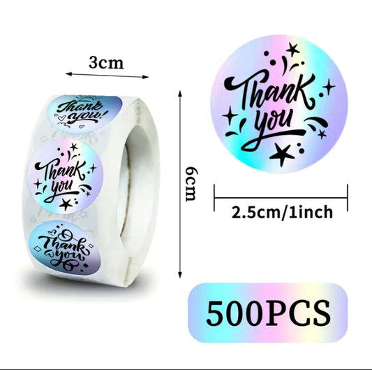 2.5cm S13 Thank you Stickers 500 PCS