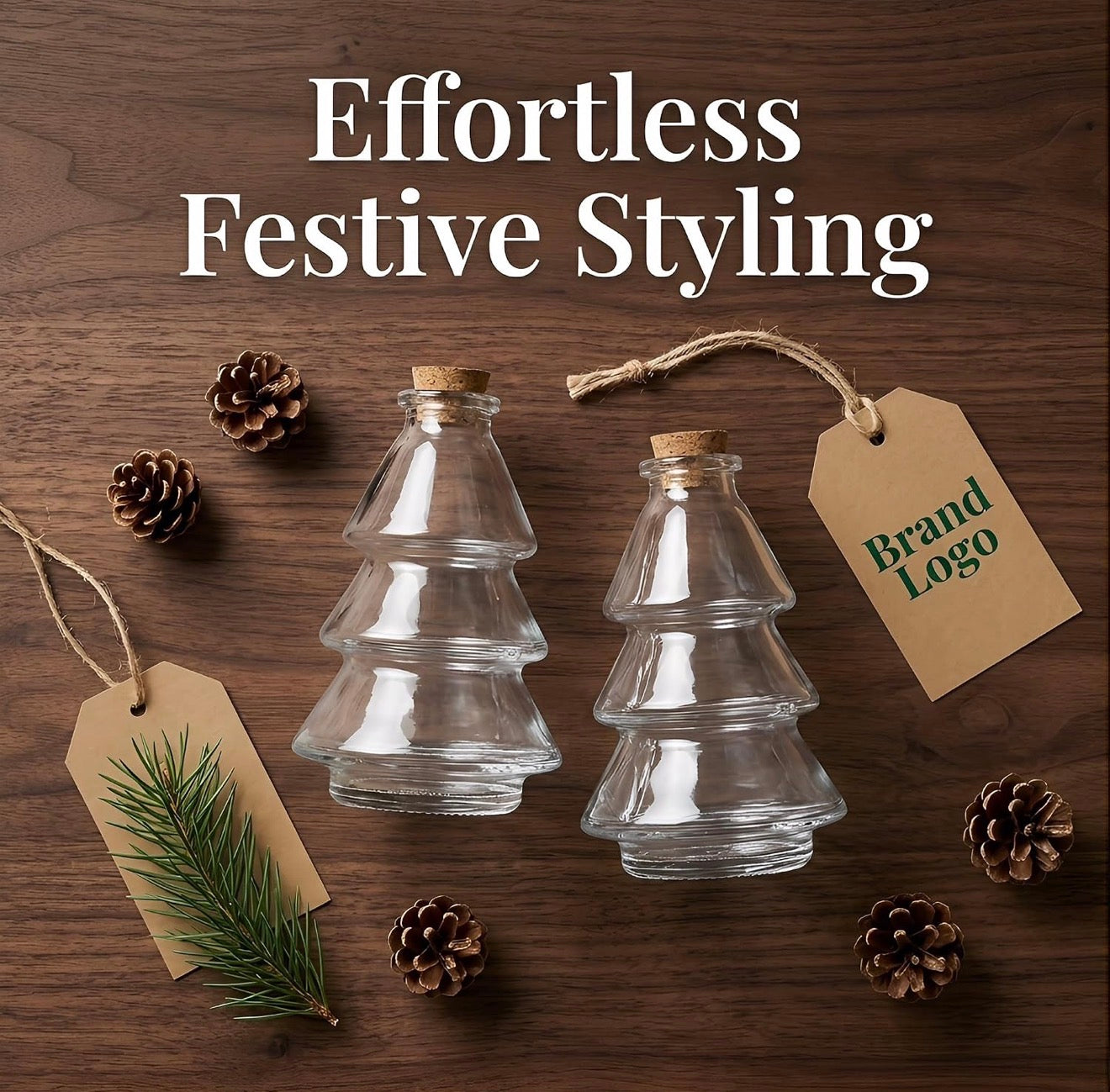 💥DISPONIBLE PRONTO💥 Botella de Cristal Árbol de Navidad con Corcho