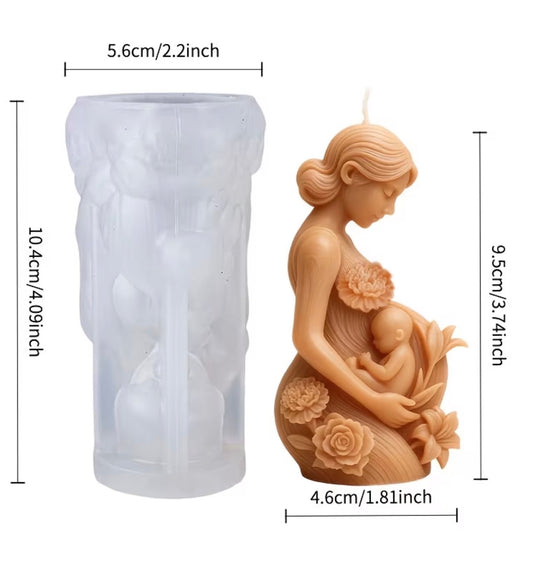 💥DISPONIBLE PRONTO💥 Mother’s Embrace Silicone Mold (Mother & Baby with Flowers)