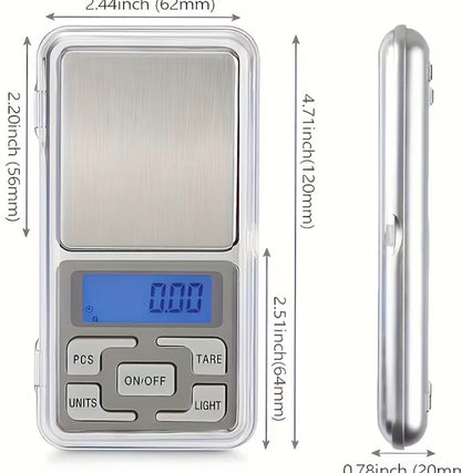Balanza Digital de Precisión con Pantalla LCD 500g/0.01g