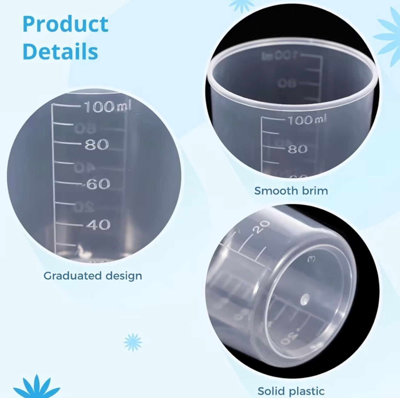 💥PRONTO DISPONIBLE💥 Beaker plástico graduado 100 ml (transparente)