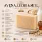 Jabón Artesanal de Glicerina Avena, Leche & Miel 4 oz (113 g)