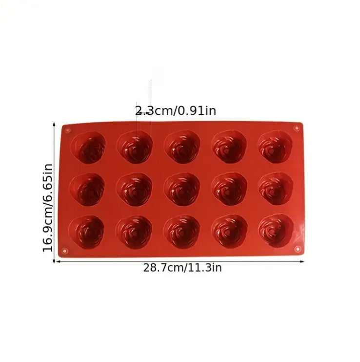 Silicone 15 Cavity Roses Mold