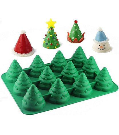 3D Christmas Tree Silicone Mold 12-Cavity