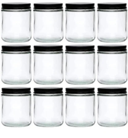 TARROS DE 8 OZ (JARS)CRISTAL CON TAPAS