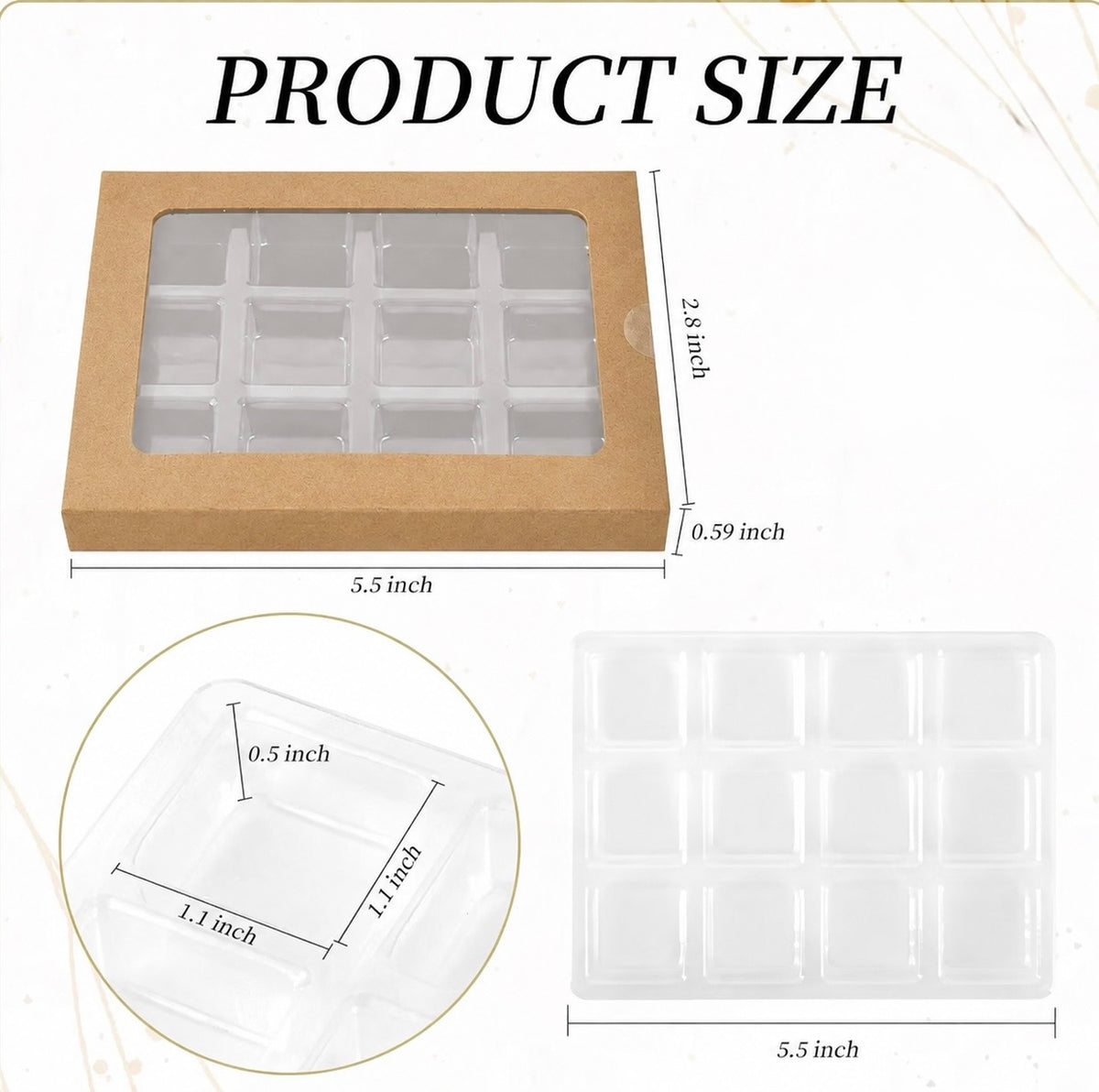 Caja kraft con bandeja para wax melts