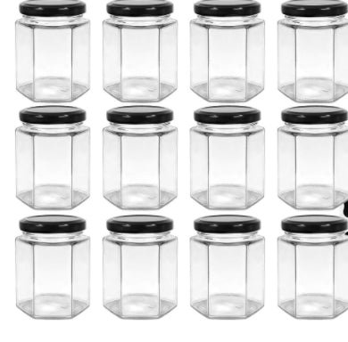 Hexagon Glass Jar 8 oz