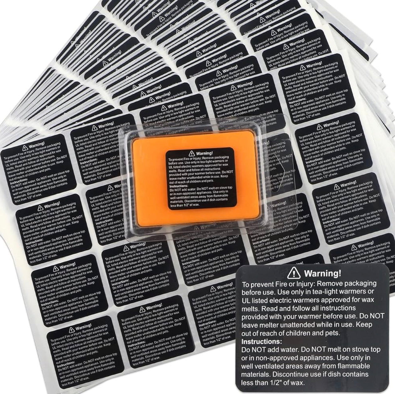 Wax Melts & Tart Warning Labels