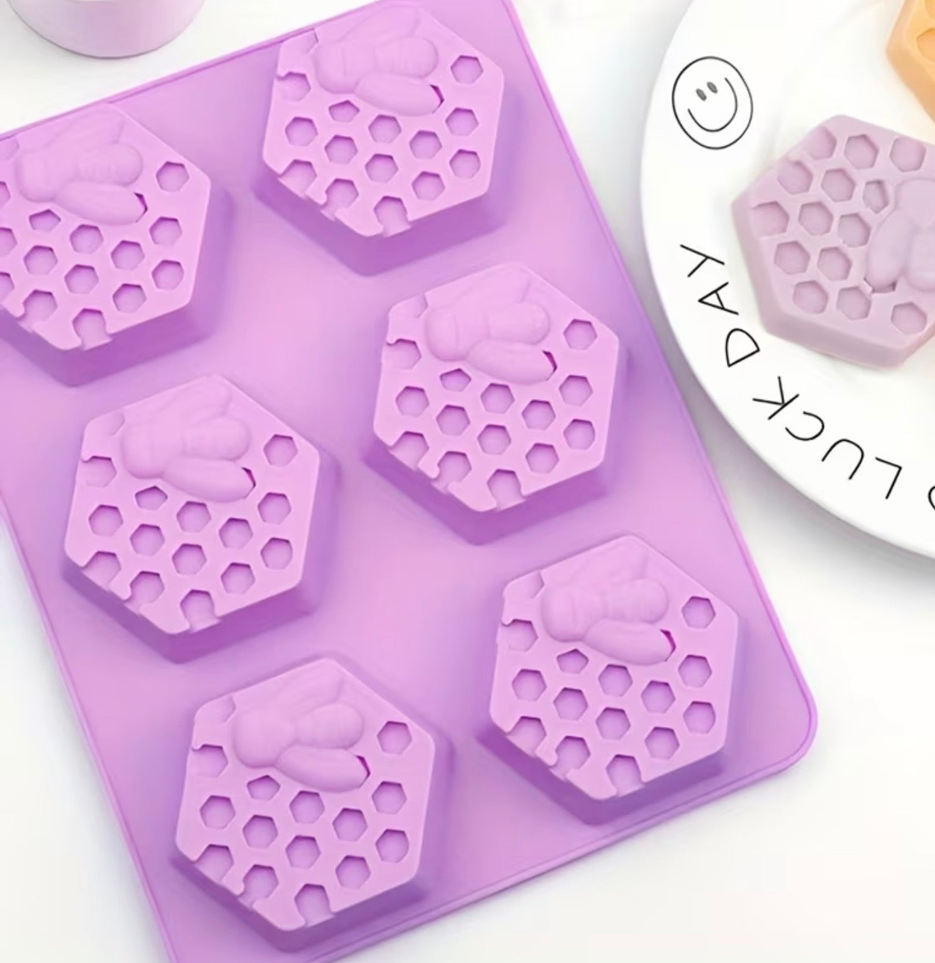 Bees Honeycomb Soap Hexagon Shaped Silicone Mold