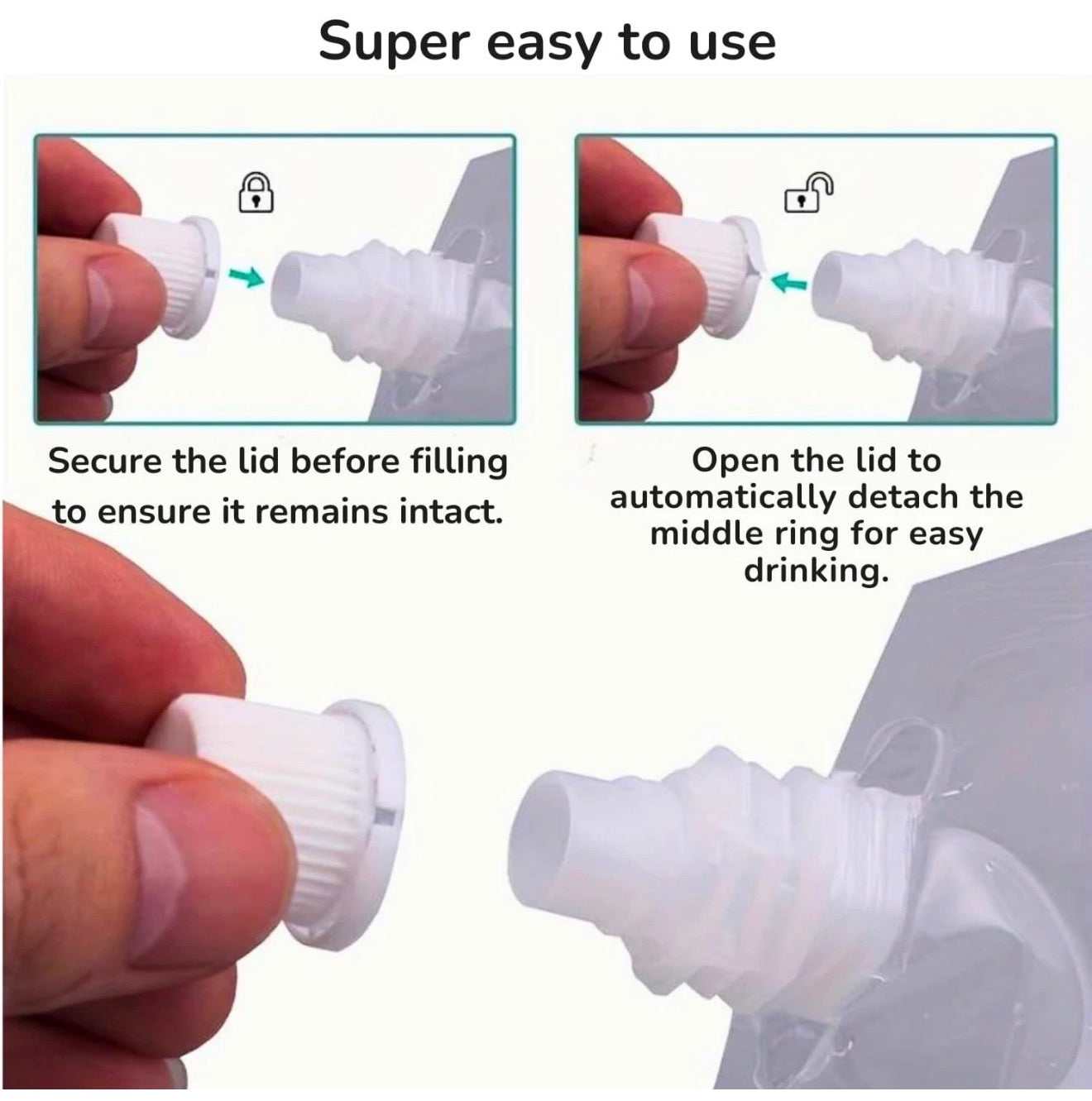 Clear Plastic Pouches W/Spout Bag 16 oz 10 Pcs