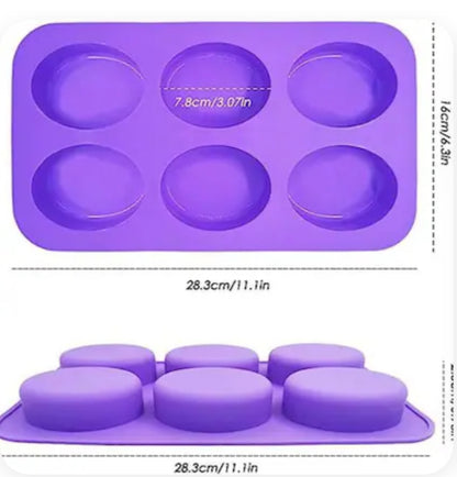 6 Cavity Oval Shape Silicone Mold