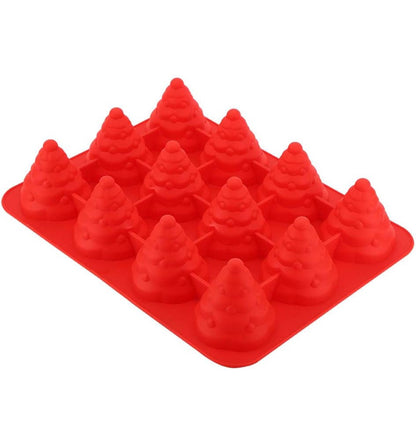 3D Christmas Tree Silicone Mold 12-Cavity