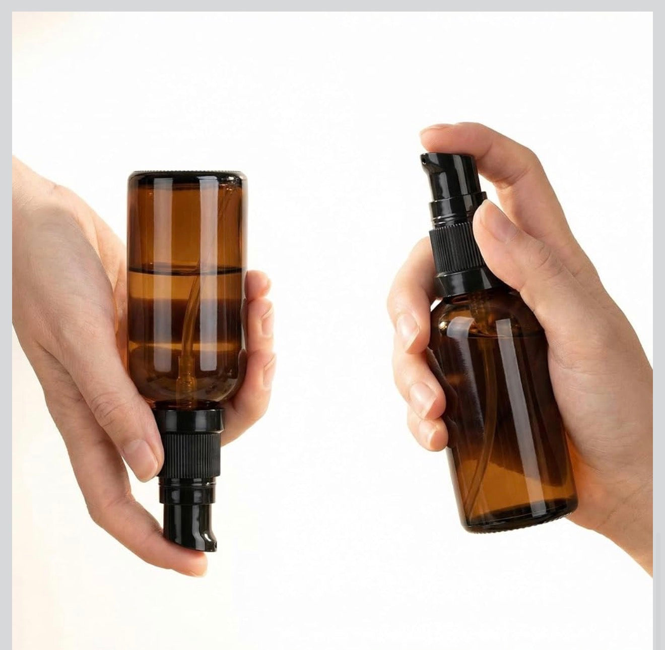 Amber Glass Pump Bottle 50 ml (1PC)