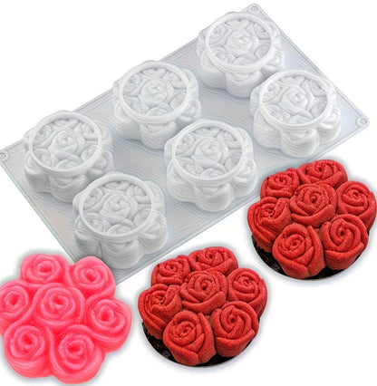 Molde de silicona de rosas