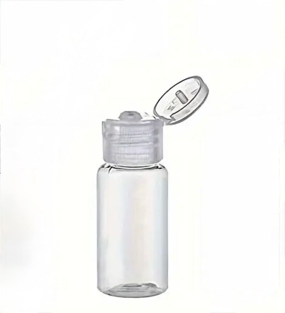 0.5 oz Clear Bullet Bottles w/Clear Ribbed Flip Flop Caps (10 PCS)