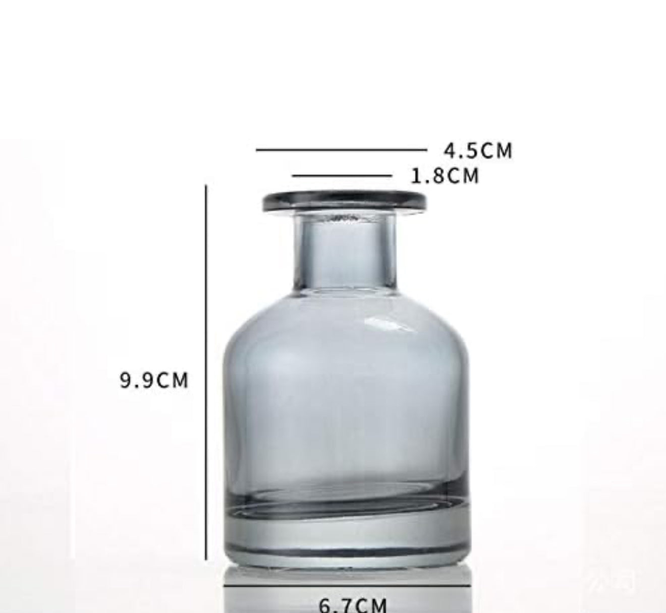 Gray Glass Diffuser Bottle without lid